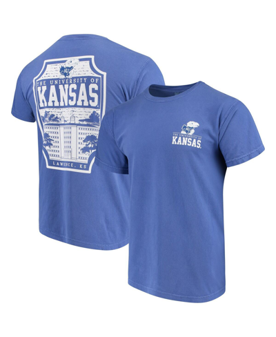 Image One Royal Kansas Jayhawks Comfort Colors Campus Icon T-shirt In Royal