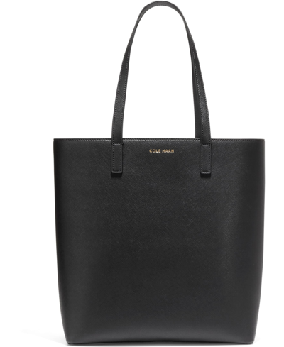 Shop Cole Haan Go Anywhere Medium Leather Tote In Black