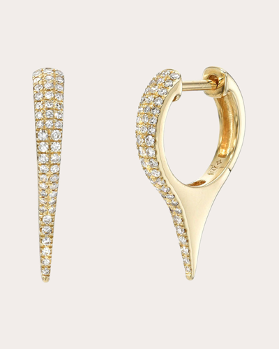 Shop Zoe Lev Women's Diamond Dagger Huggie Earrings In Gold