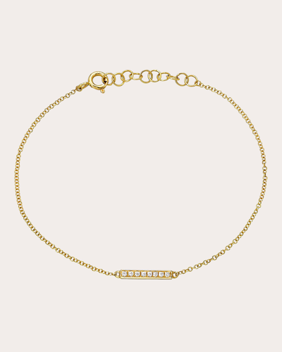 Shop Zoe Lev Women's Small Diamond Bar Bracelet In Gold