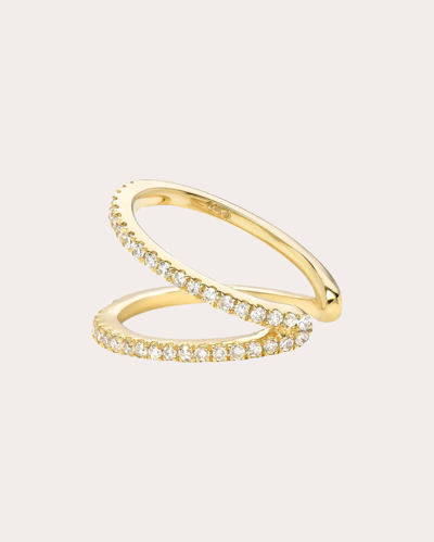 Shop Zoe Lev Women's Diamond Double Ear Cuff In Gold