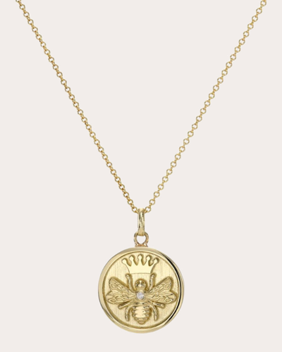 Shop Zoe Lev Women's Diamond & 14k Gold Queen Bee Medallion Pendant Necklace