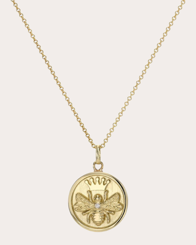 Zoe Lev Women's Queen Bee 14k Gold Diamond Medallion Pendant Necklace In Gold