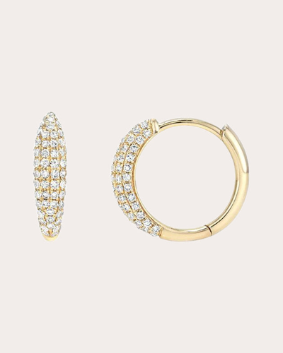 Shop Zoe Lev Women's Diamond Pavé Dome Huggie Earrings In Gold