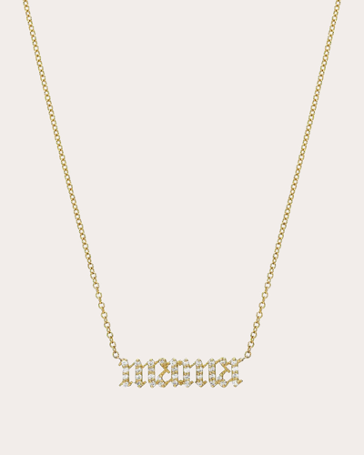 Shop Zoe Lev Women's Diamond Gothic 'mama' Pendant Necklace In Gold