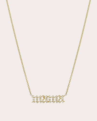 Zoe Lev Women's Gothic 'mama' 14k Gold Diamond Pendant Necklace In Gold