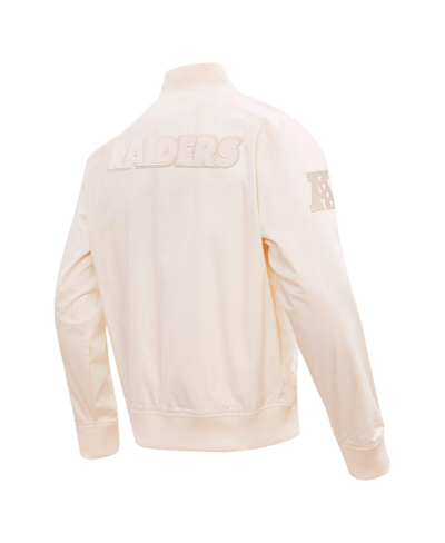 Shop Pro Standard Men's  Cream Las Vegas Raiders Neutral Full-zip Jacket