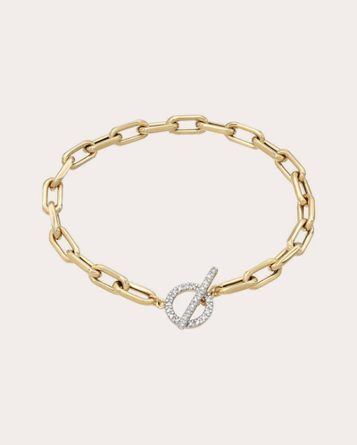 Shop Zoe Lev Women's Diamond Toggle Chain Link Bracelet In Gold