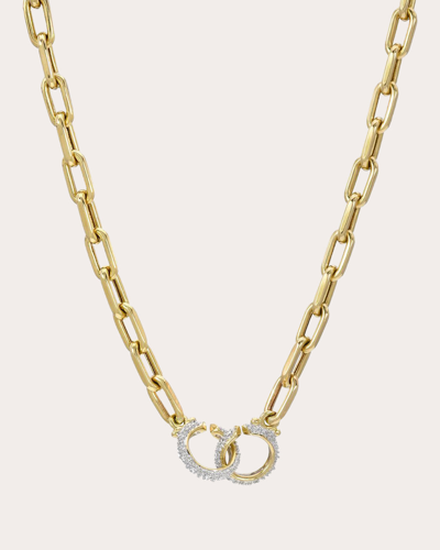 Shop Zoe Lev Women's Diamond Handcuffs Pendant Necklace In Gold