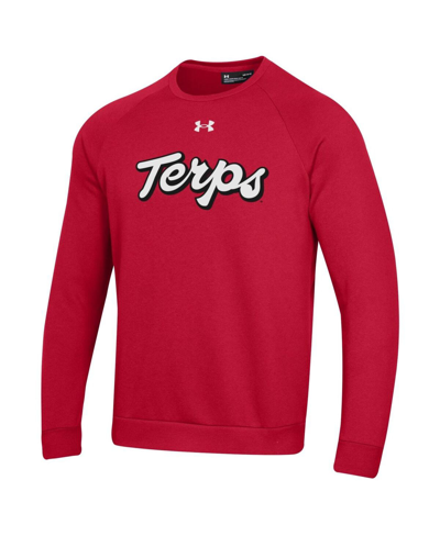 Shop Under Armour Men's  Red Maryland Terrapins Script All Day Pullover Sweatshirt