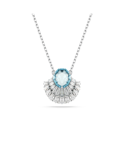Shop Swarovski Shell, Blue, Rhodium Plated Idyllia Pendant Necklace