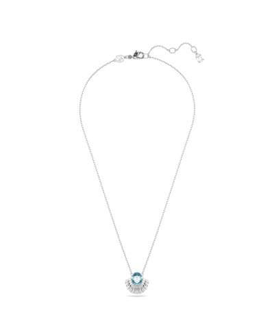 Shop Swarovski Shell, Blue, Rhodium Plated Idyllia Pendant Necklace