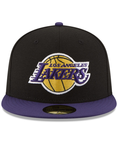 New Era Los Angeles Lakers Basic 2 Tone 59fifty Fitted Cap In Black,purple