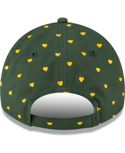 Shop New Era Little Girls  Green Green Bay Packers Hearts 9twenty Adjustable Hat