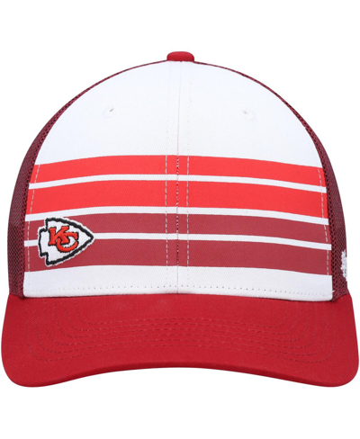 Shop 47 Brand Big Boys And Girls ' White, Red Kansas City Chiefs Cove Trucker Snapback Hat In White,red