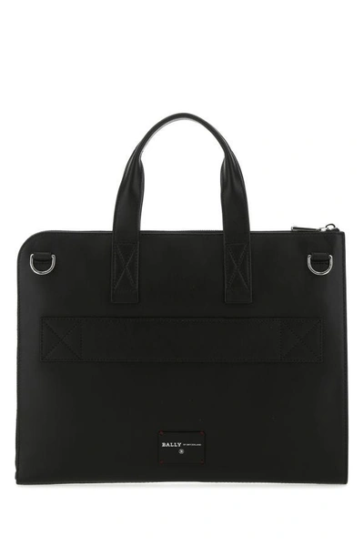 Shop Bally Man Black Leather Henri Briefcase