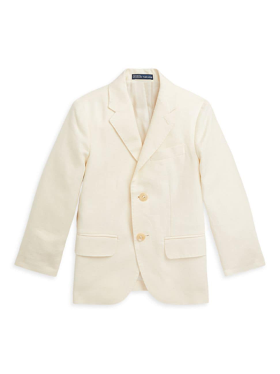 Shop Polo Ralph Lauren Little Boy's & Boy's Linen Suit Jacket In Light Cream