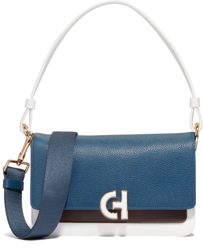 Shop Cole Haan Mini Small Leather Shoulder Bag In Blue Wing Teal,ch Dark Chocolate,optic