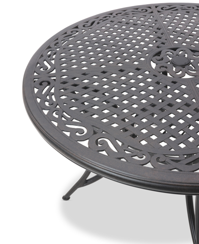 Agio Wythburn Mix And Match 60" Round Cast Aluminum Outdoor Dining Table In Bronze Finish