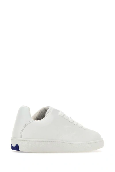Shop Burberry Man White Leather Box Sneakers