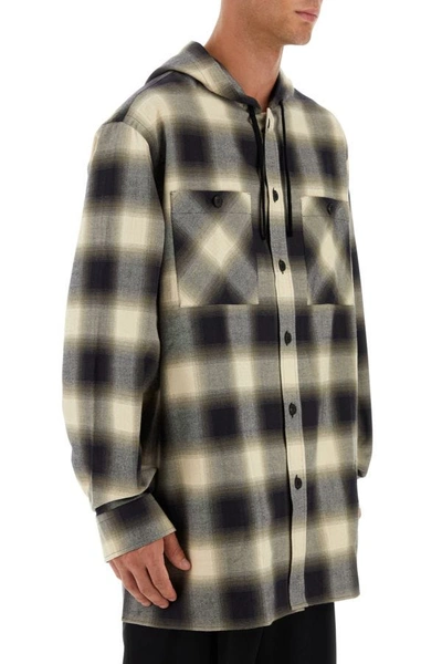 Shop Givenchy Man Embroidered Flanel Oversize Shirt In Multicolor