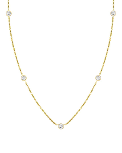 Shop Ariana Rabbani 14k Yellow Gold 16 Necklace With 5 Bezeled Round