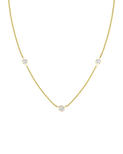 Shop Ariana Rabbani 14k Yellow Gold 16 Necklace With 3 Bezeled Round