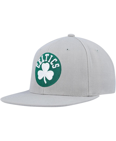 Mitchell & Ness Men's  Gray Boston Celtics Side Core 2.0 Snapback Hat In Gray