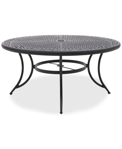 Agio Wythburn Mix And Match 60" Round Cast Aluminum Outdoor Dining Table In Pewter Finish