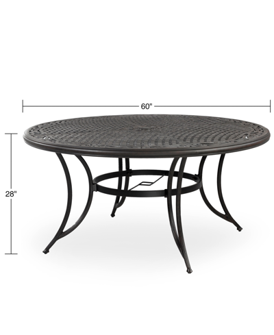 Agio Wythburn Mix And Match 60" Round Cast Aluminum Outdoor Dining Table In Pewter Finish