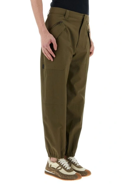 Shop Loewe Man Army Green Cotton Pant