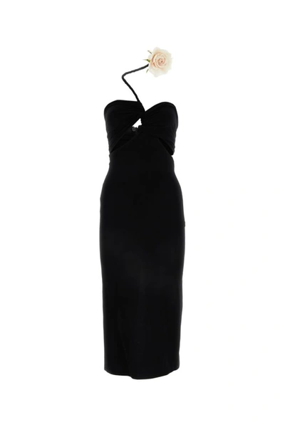 Shop Magda Butrym Woman Black Stretch Nylon Dress