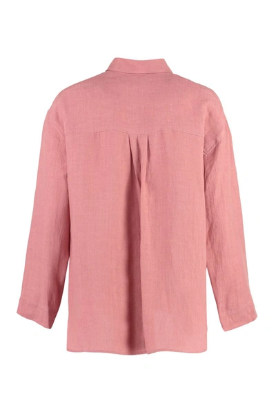 Shop 's Max Mara Canard Linen Shirt In Pink