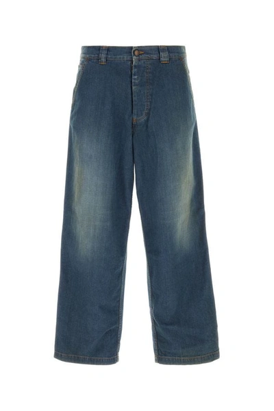 Shop Maison Margiela Man Denim Wide-leg Jeans In Blue