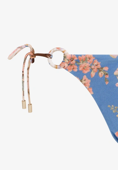 Shop Zimmermann August Spliced Ring Tie Floral Bikini In Multicolor