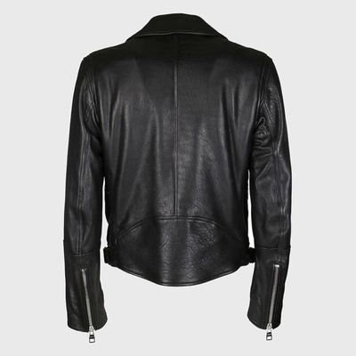 Shop Alexander Mcqueen Black Leather Biker Jacket