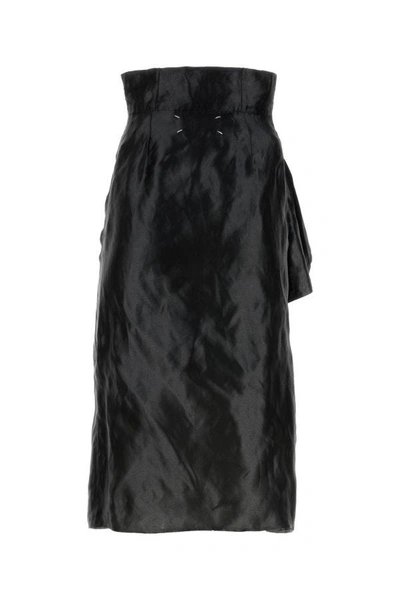 Shop Maison Margiela Woman Black Jersey Skirt
