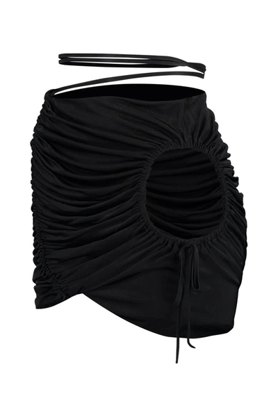 Shop Andreädamo Andreādamo Draped Skirt In Black