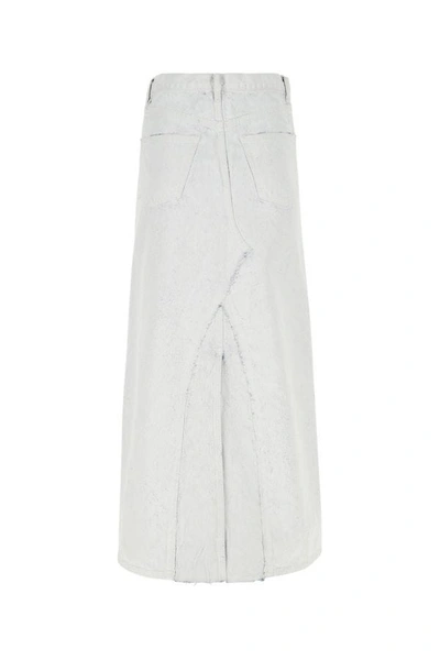 Shop Maison Margiela Woman White Denim Skirt