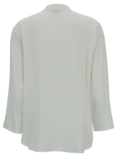 Shop Antonelli 'aristide' White Blouse With V Neckline In Silk Blend Woman