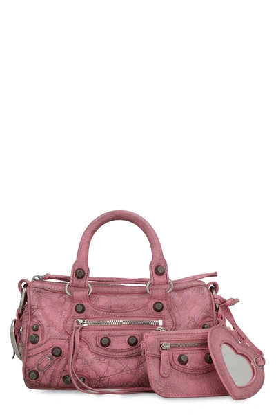 Shop Balenciaga Le Cagole Mini Duffle Leather Bag In Pink