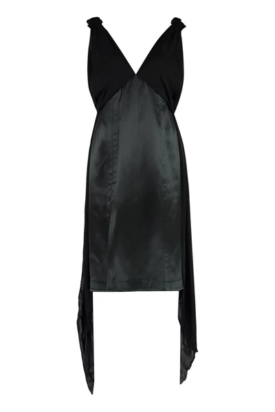 Shop Bottega Veneta Silk Midi-dress In Black