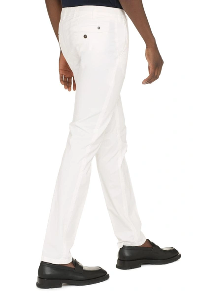 Shop Canali Cotton Chino Trousers In White