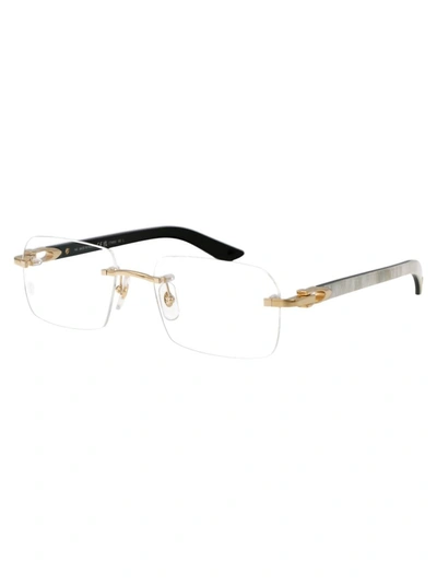 Shop Cartier Optical In 002 Gold White Transparent