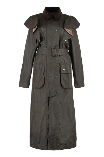 Shop Chloé Barbour X  - Waxed Cotton Dani Trench Coat In Brown