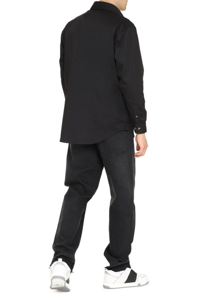 Shop Drôle De Monsieur Cotton Twill Shirt In Black