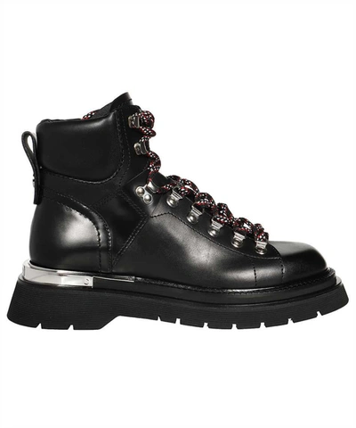 Shop Dsquared2 Leather Combat Boots In Black