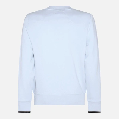 Shop Fred Perry Light Blue Cotton Blend Sweatshirt