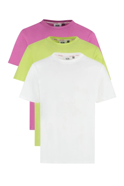 Shop Gcds Set Of Three Cotton T-shirts In Multicolor