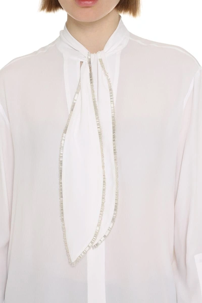 Shop Genny Crêpe De Chine Shirt In White